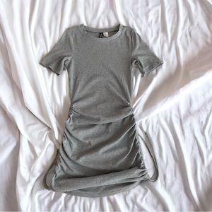 Adjustable, ribbed, gray dress